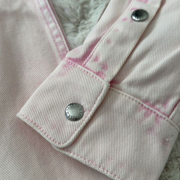 SER.O.YA Mariel Denim Button-Front Shirt Jacket Pink Size M - Picture 6 of 15